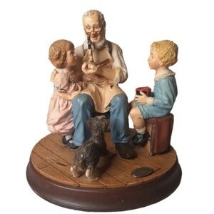 Norman Rockwell " Granpa's Gift of Love" Handcrafted Numbered Sculpture